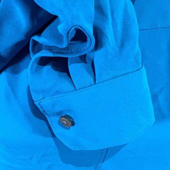 Ann Taylor Loft long sleeve Caribbean blue blouse top size XXSP - Picture 4 of 6